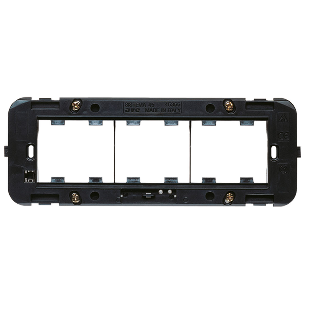 AVE - armatura per scatola rettangolare con 6 moduli, ideale per installazioni elettriche efficienti e sicure in ambienti residenziali e commerciali.