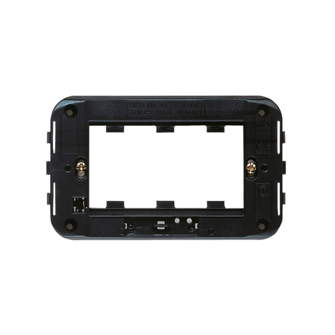 AVE - Supporto S45 3 moduli  per scatole rettangolari