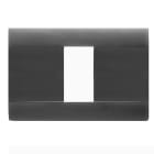 AVE - Placca Ral S45. sabbiata in tecnopolimero colore grigio noir 1 Mod. 45P01GN