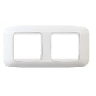 AVE - Placca Yes S45. doppia bianco banqu. 4(2+2) Mod con cornice colore bianco banquise