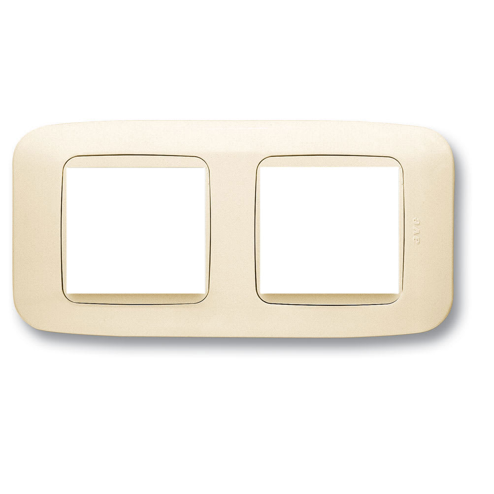 AVE - Placca Yes S45. doppia bianco blanc  4(2+2) Mod con cornice colore bianco blanc