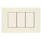 AVE - Placca in tecnopolimero colore bianco blanc 3 Mod.