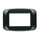 AVE - Placca in tecnopolimero color grigio scuro metallizzato 3 moduli