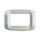 AVE - Placca in pressofusione illuminabile color bianco banquise micalizzato con sottoplacca 3 moduli