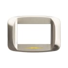 AVE - Placca in pressofusione illuminabile color nichel spazzolato con sottoplacca 3 moduli