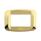 AVE - Placca in pressofusione illuminabile color ottone con sottoplacca 3 moduli