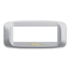 AVE - Placca in pressofusione illuminabile color bianco banquise micalizzato con sottoPlacca 6 moduli