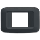 AVE - Placca in tecnopolimero per scatola rettangolare 2 Mod. affiancati colore grigio noir