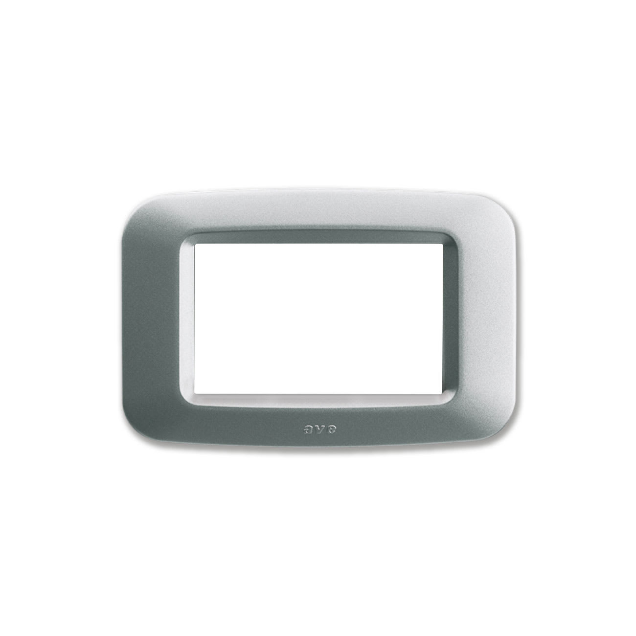 AVE - Placca yes tecnop. argento opaco  per scatola rettangolare standard 3 Mod.