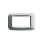 AVE - Placca yes tecnop. argento opaco per scatola rettangolare standard 3 Mod.