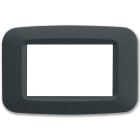 AVE - Placca in tecnopolimero per scatola rettangolare 3 Mod. color grigio noir