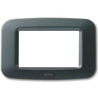 AVE - Placca in tecnopolimero per scatola rettangolare 3 Mod. color grigio scuro metallizzato