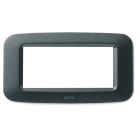 AVE - Placca in tecnopolimero per scatola rettangolare 4 Mod. colore grigio scuro metallizzato