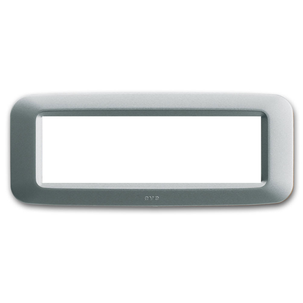 AVE - Placca in tecnopolimero per scatola rettangolare 6 Mod. colore argento opaco