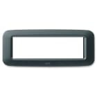 AVE - Placca in tecnopolimero per scatola rettangolare 6 Mod. colore grigio scuro metallizzato