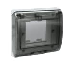 AVE - Placca IP44 con sportello rigido autoportante (non necessita di armatura portafrutti) 2 Mod. 45SPQ02