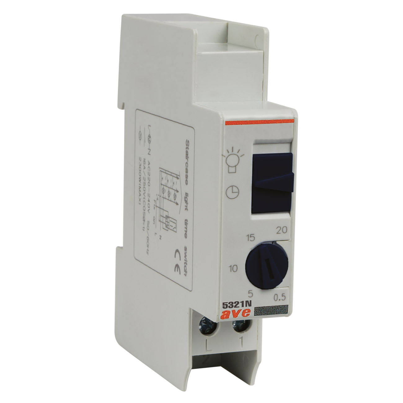 AVE - Temporizzatore luce scale in 16A 1 modulo DIN 5321N