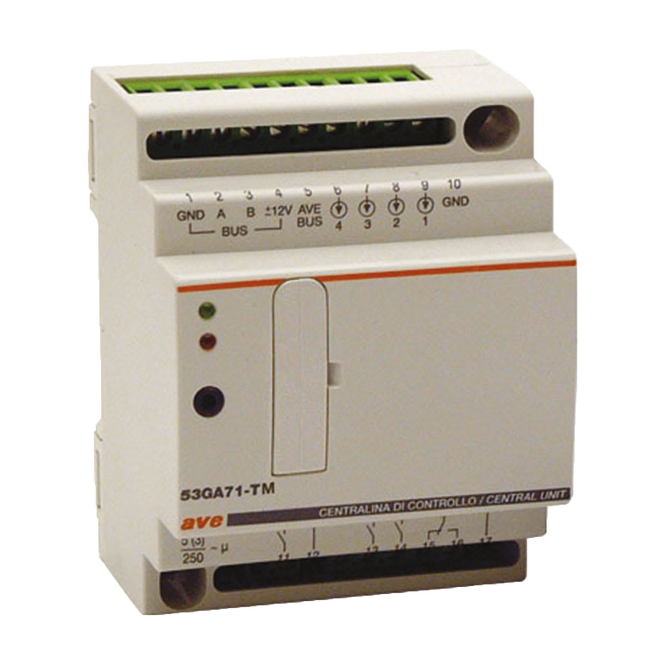 AVE - Centralina di camera Sistema alberghiero 4 Mod. DIN 53GA72-TM