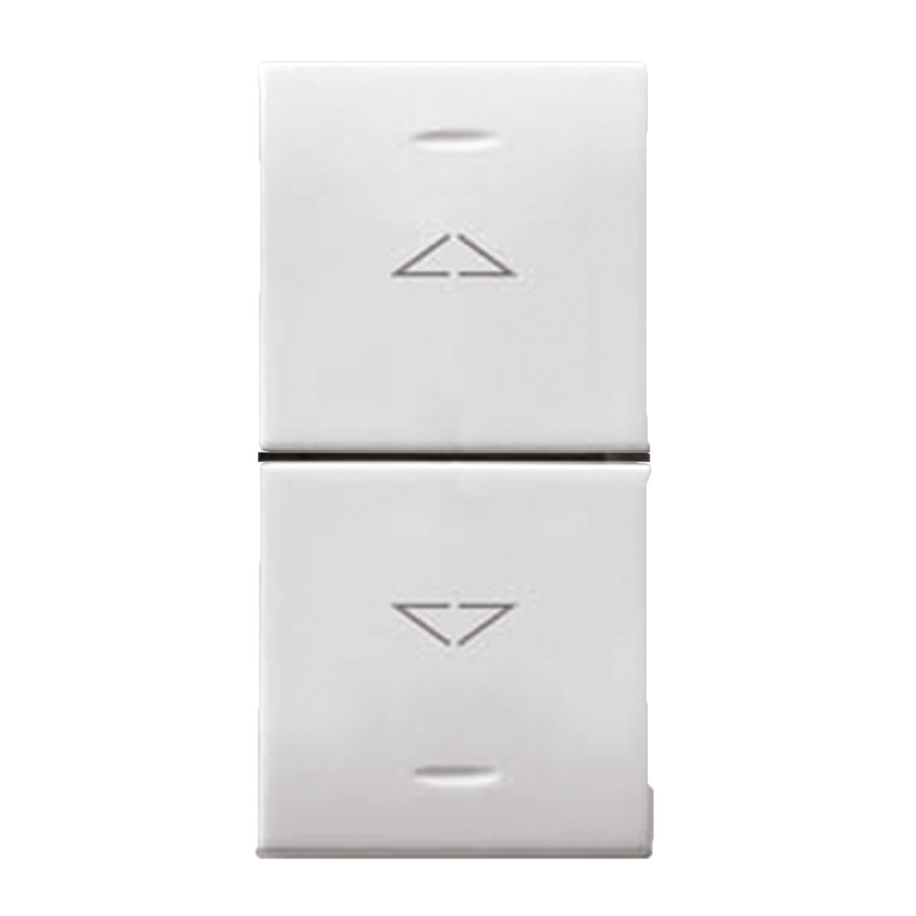 AVE - Commutatore pulsante con frecce.  con trattamento antibatterico. Domus S44. colore RAL 9010. 1P 10A 250V    finitura lucida