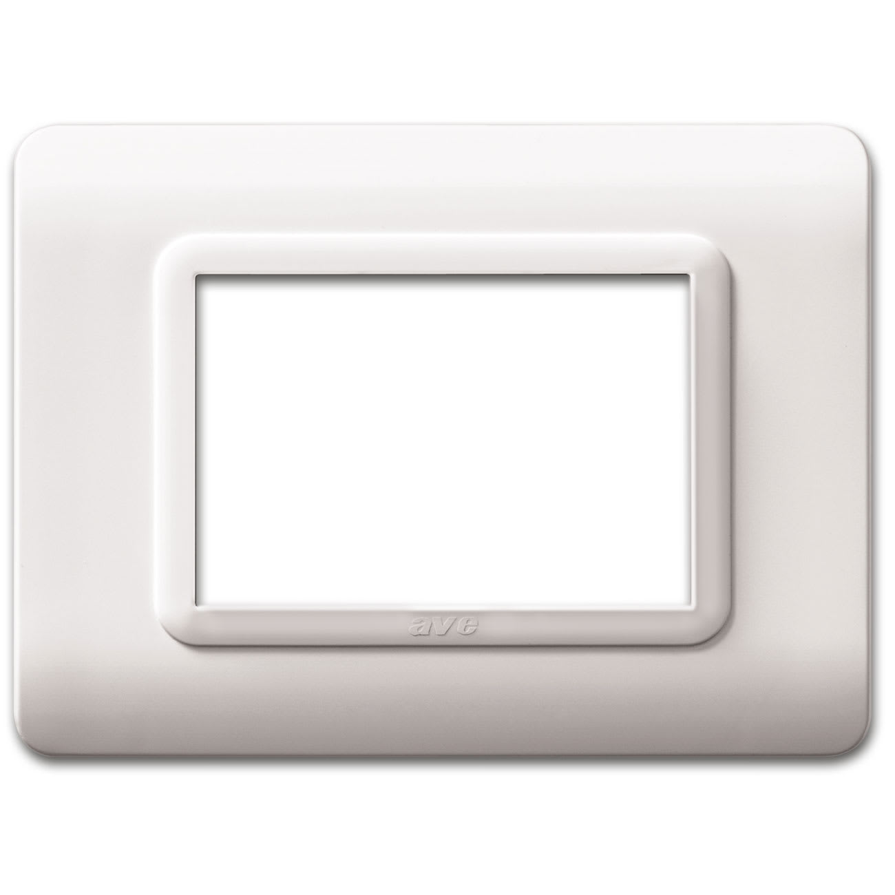 AVE - Placca tecnopolimero. con trattamento antibatterico. S44  colore bianco RAL 9010  3 Mod.
