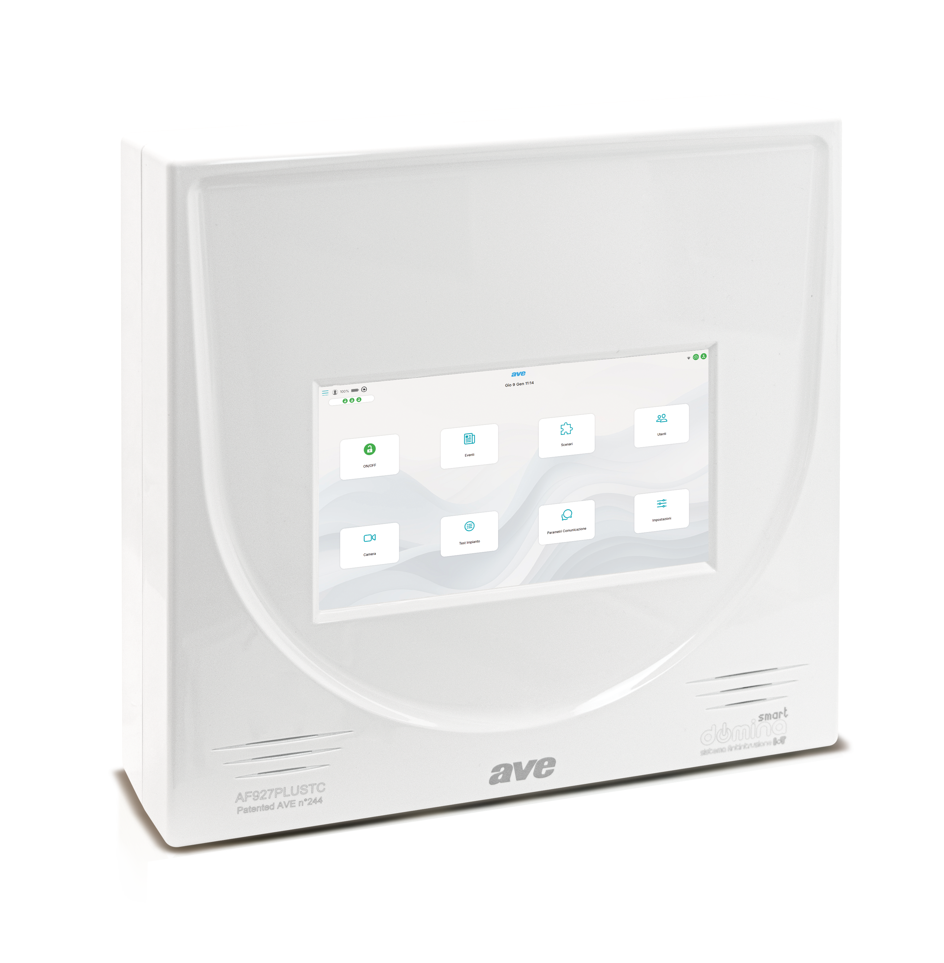 AVE - Centrale radio filo con schermo, ideale per sistemi di sicurezza avanzati e controllo remoto. AF927PLUSTC