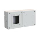 AVE - Box da parete IP56 con piastra cieca S45 2 moduli, resistente e versatile per installazioni sicure.