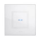 AVE - Singolo comando touch. placca vetro colore bianco. 1P 6A 230V~ led finitura lucida 2 Mod.