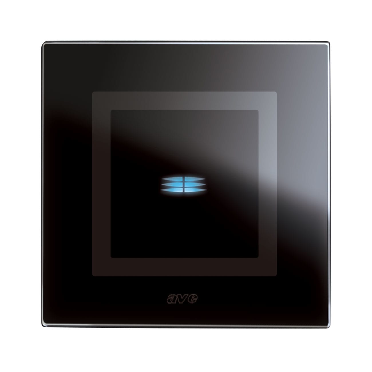 AVE - Singolo comando touch. placca vetro colore nero. 1P 6A 230V~  led  finitura lucida  2 Mod. BS2TC0121NAL