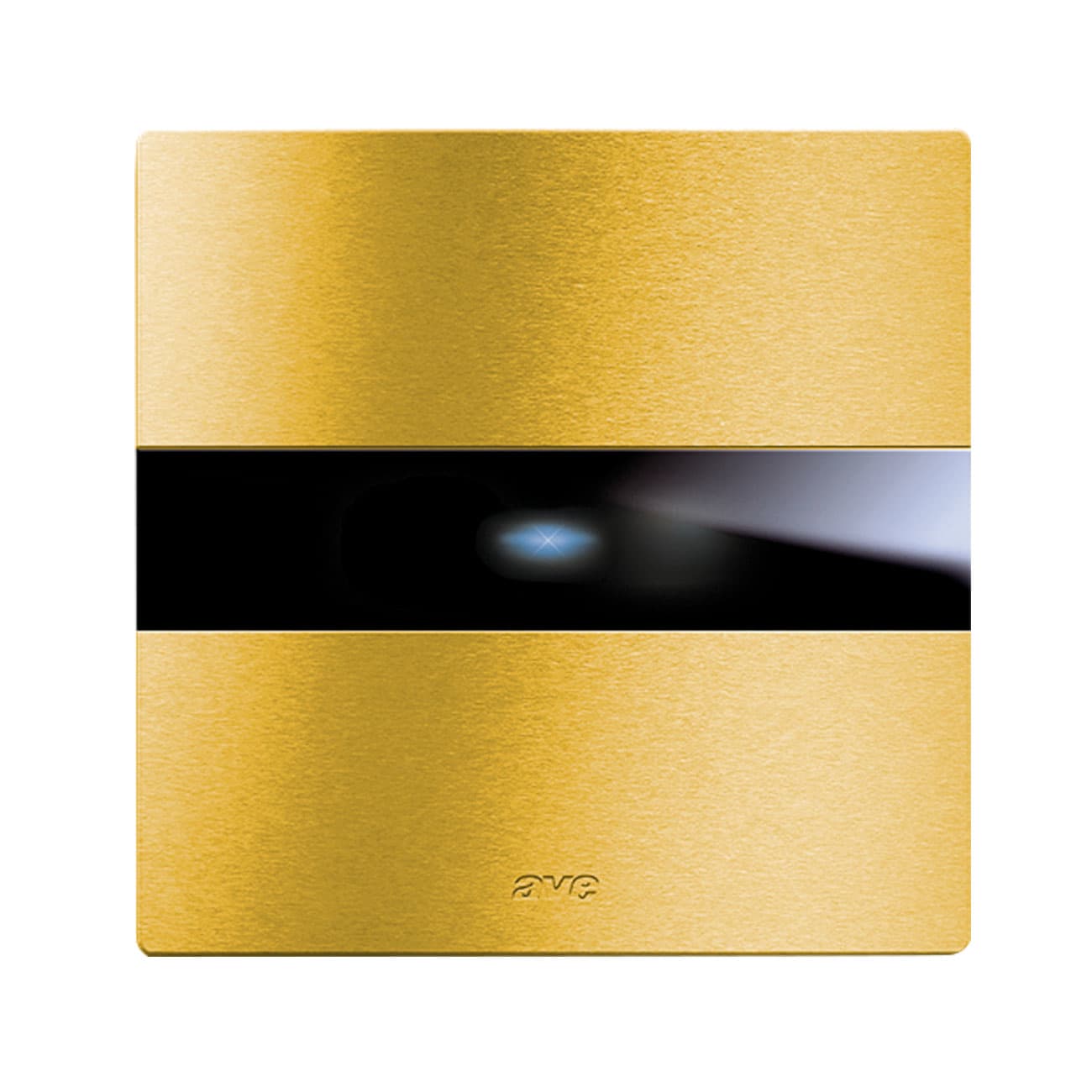 AVE - Singolo comando touch. placca alluminio colore oro. 1P 6A 230V~  led  finitura spazzolata  2 Mod. BS2TC0121ORO