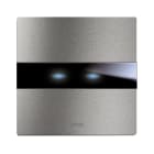 AVE - Doppio comando touch. placca alluminio colore naturale. 1P 6A 230V~ led finitura spazzolata 2 Mod.