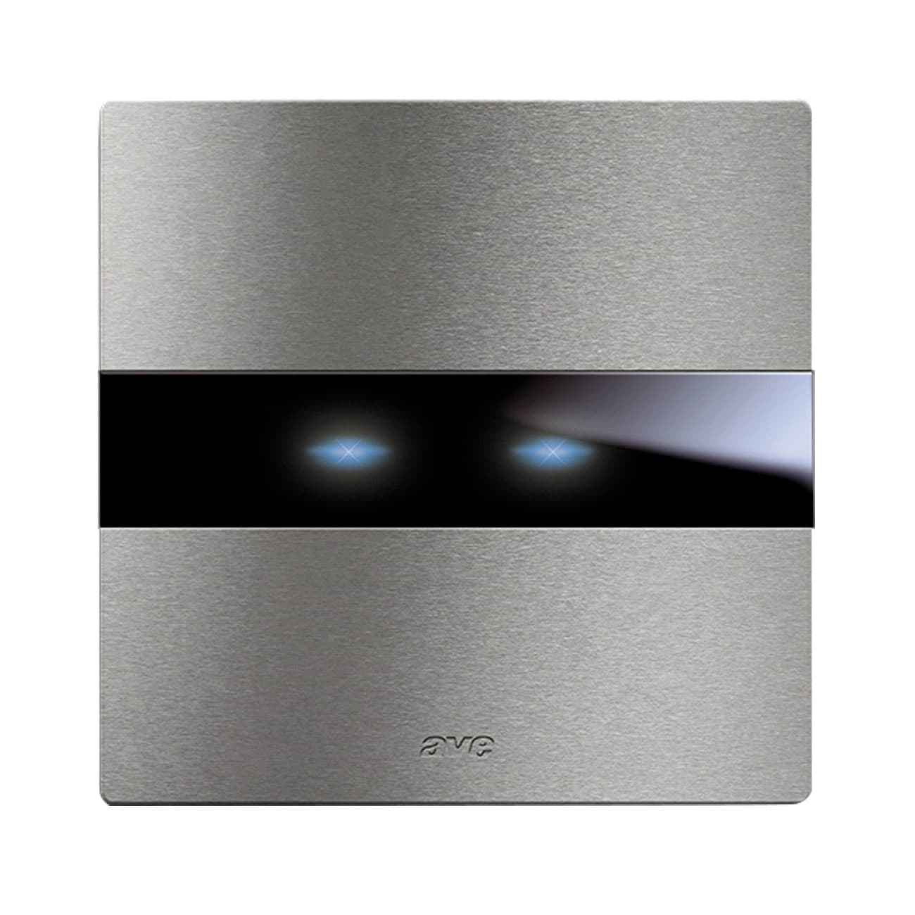 AVE - Doppio comando touch. placca alluminio colore naturale. 1P 6A 230V~ led finitura spazzolata 2 Mod. BS2TC0122ALS