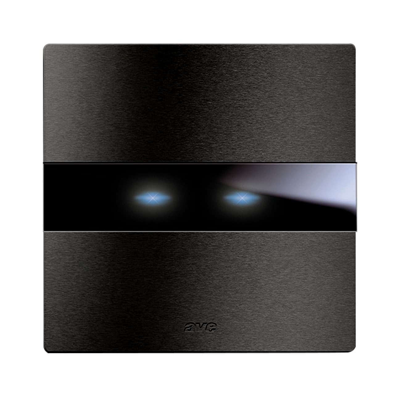 AVE - Doppio comando touch. placca alluminio colore antracite. 1P 6A 230V~  led  finitura spazzolata  2 Mod. BS2TC0122ANS