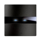 AVE - Doppio comando touch. placca alluminio colore antracite. 1P 6A 230V~ led finitura spazzolata 2 Mod.