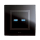 AVE - Doppio comando touch. placca vetro colore nero. 1P 6A 230V~ led finitura lucida 2 Mod. BS2TC0122NAL