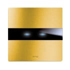 AVE - Doppio comando touch. placca alluminio colore oro. 1P 6A 230V~ led finitura spazzolata 2 Mod.