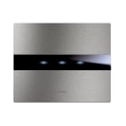 AVE - Triplo comando touch. placca alluminio (120 x 98) colore naturale. 1P 6A 230V~ led finitura spazzolata 2 Mod.