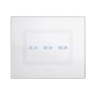 AVE - Triplo comando touch. placca vetro (120 x 98) colore bianco. 1P 6A 230V~ led finitura lucida 2 Mod. BS2TC013BL