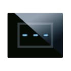 AVE - Triplo comando touch. placca vetro (120 x 98) colore nero. 1P 6A 230V~ led finitura lucida 2 Mod. BS2TC013NAL