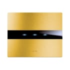 AVE - Triplo comando touch. placca alluminio (120 x 98) colore oro. 1P 6A 230V~ led finitura spazzolata 2 Mod.
