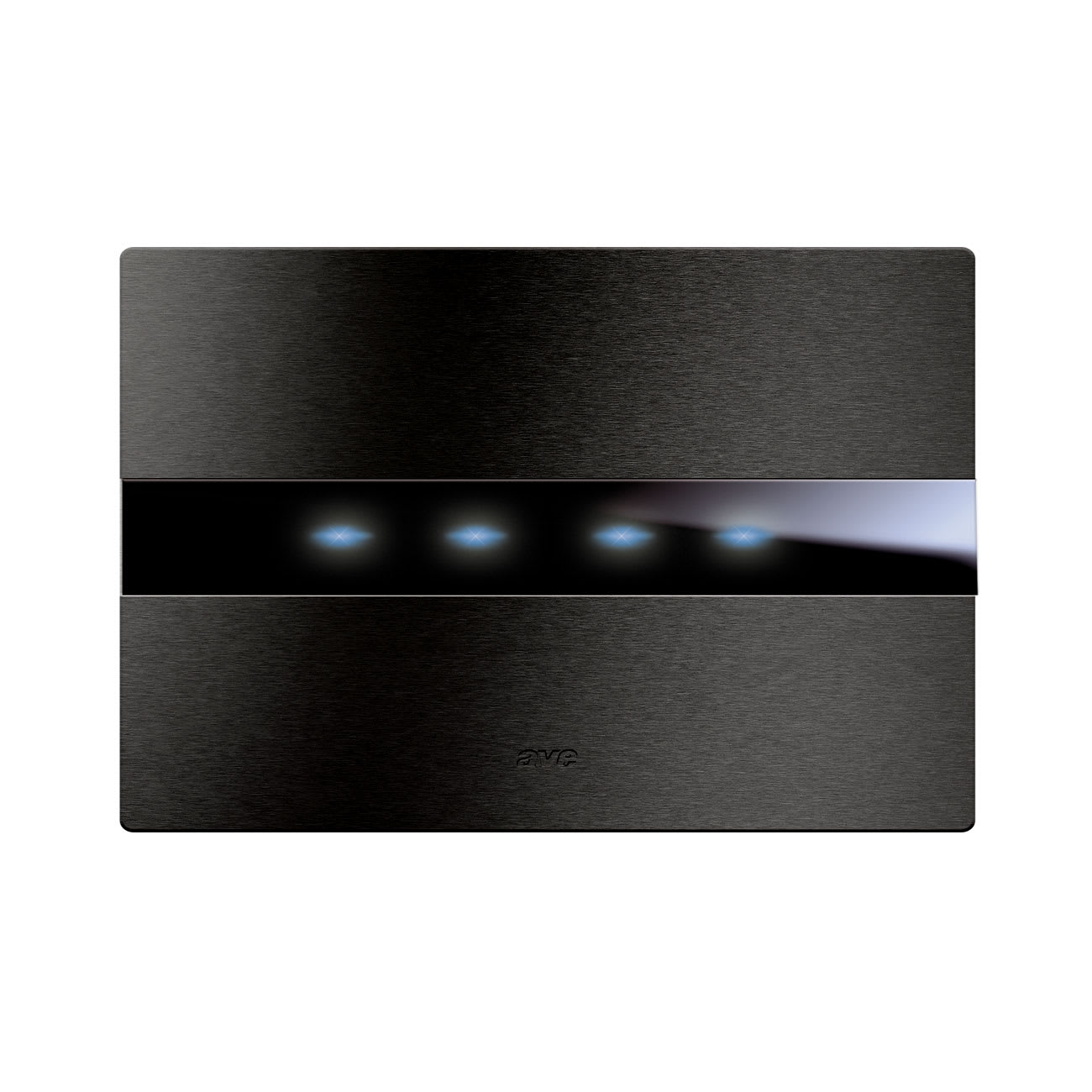 AVE - Quadruplo comando touch. placca alluminio colore antracite. 1P 6A 230V~ led finitura spazzolata 4 Mod. BS2TC014ANS