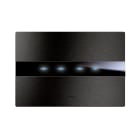 AVE - Quadruplo comando touch. placca alluminio colore antracite. 1P 6A 230V~ led finitura spazzolata 4 Mod.