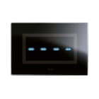 AVE - Quadruplo comando touch. placca vetro colore nero. 1P 6A 230V~ led finitura lucida 4 Mod.