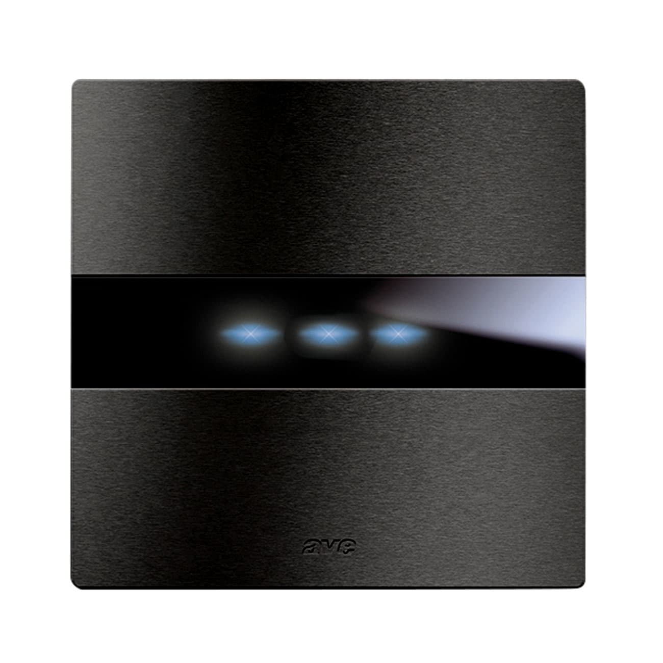 AVE - Triplo comando touch. placca alluminio colore antracite. 1P 6A 230V~ led finitura spazzolata 2 Mod. BS2TC01K3ANS