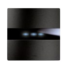 AVE - Triplo comando touch. placca alluminio colore antracite. 1P 6A 230V~ led finitura spazzolata 2 Mod.