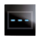 AVE - Triplo comando touch. placca vetro colore nero. 1P 6A 230V~ led finitura lucida 2 Mod.