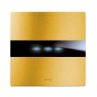AVE - Triplo comando touch. placca alluminio colore oro. 1P 6A 230V~ led finitura spazzolata 2 Mod.