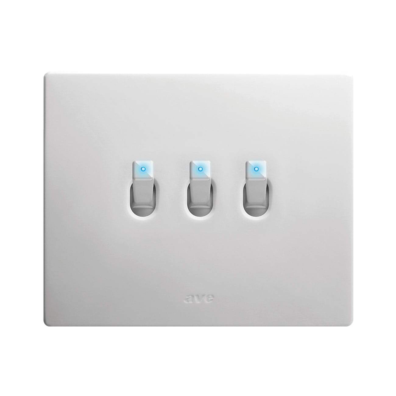 AVE - Triplo deviatore levetta. placca CORIAN colore bianco. 1P 10AX 250V~  finitura opaca  2 Mod. BS400203CNB