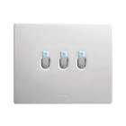AVE - Triplo deviatore levetta. placca CORIAN colore bianco. 1P 10AX 250V~ finitura opaca 2 Mod.