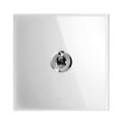 AVE - Singolo deviatore levetta. placca vetro colore bianco. 1P 10AX 250V~ finitura lucida 2 Mod. BS400221BL