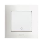 AVE - Pulsante con simbolo campanello. colore RAL 9010. 1P 10AX non illuminabile finitura lucida 2 Mod.